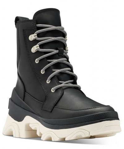 Women's Brex Lug Sole Lace-Up Boots Black $43.97 Shoes