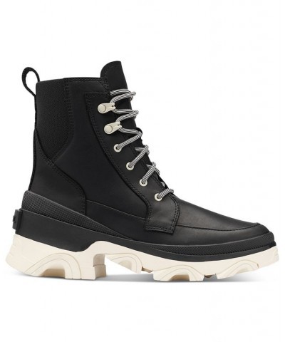 Women's Brex Lug Sole Lace-Up Boots Black $43.97 Shoes