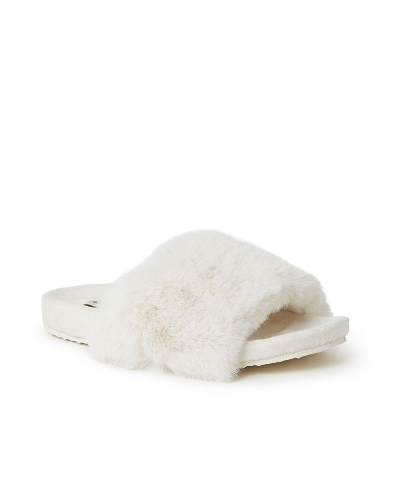 Women's Milly Pile Molded Footbed Slide White $26.52 Shoes