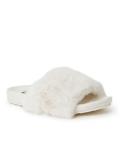 Women's Milly Pile Molded Footbed Slide White $26.52 Shoes