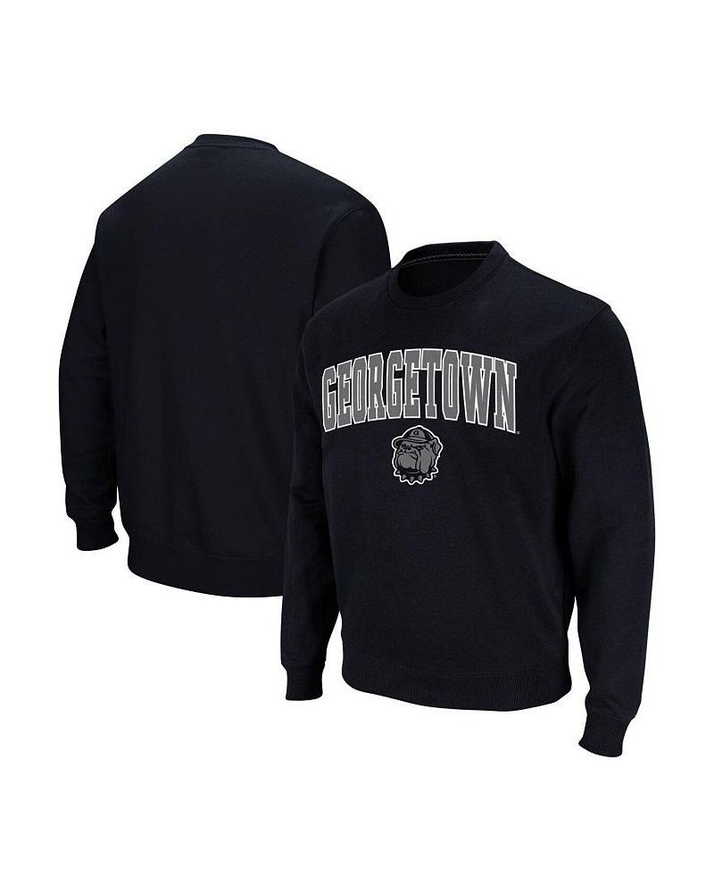 Men's Navy Georgetown Hoyas Arch and Logo Crew Neck Sweatshirt $35.99 Sweatshirt