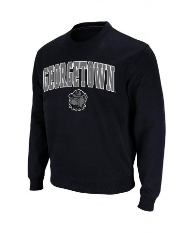 Men's Navy Georgetown Hoyas Arch and Logo Crew Neck Sweatshirt $35.99 Sweatshirt