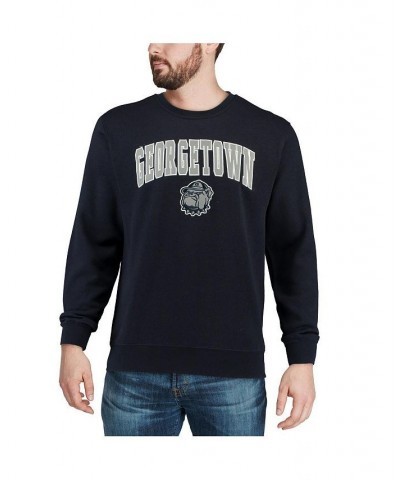 Men's Navy Georgetown Hoyas Arch and Logo Crew Neck Sweatshirt $35.99 Sweatshirt