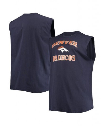 Men's Navy Denver Broncos Big and Tall Muscle Tank Top $22.25 T-Shirts