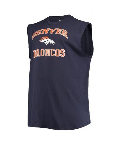 Men's Navy Denver Broncos Big and Tall Muscle Tank Top $22.25 T-Shirts