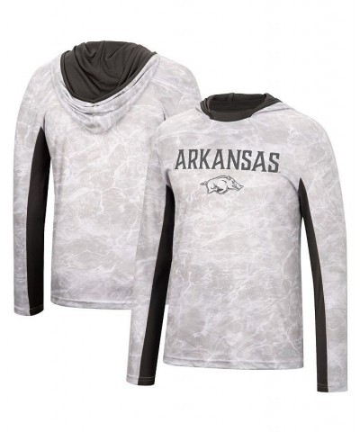 Men's White Arkansas Razorbacks Mossy Oak SPF 50 Performance Long Sleeve Hoodie T-shirt $29.90 T-Shirts