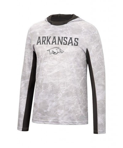 Men's White Arkansas Razorbacks Mossy Oak SPF 50 Performance Long Sleeve Hoodie T-shirt $29.90 T-Shirts