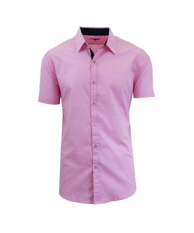 Men's Slim-Fit Short Sleeve Solid Dress Shirts PD09 $17.85 Shirts