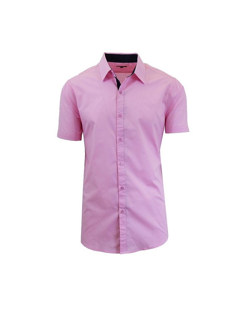 Men's Slim-Fit Short Sleeve Solid Dress Shirts PD09 $17.85 Shirts