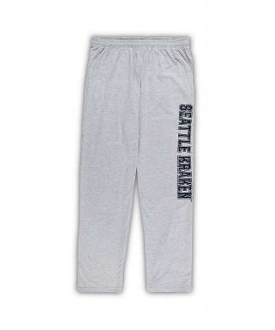 Men's Seattle Kraken Navy, Heather Gray Big and Tall T-shirt and Pants Lounge Set $35.63 Pajama