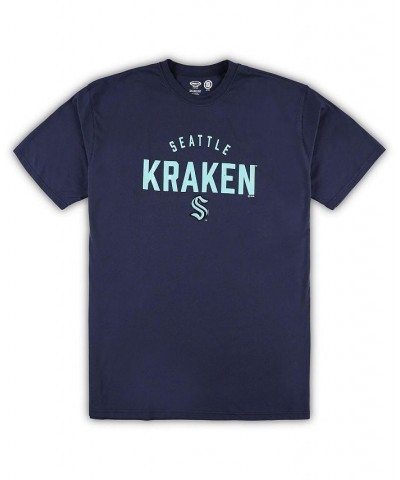 Men's Seattle Kraken Navy, Heather Gray Big and Tall T-shirt and Pants Lounge Set $35.63 Pajama