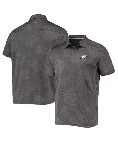 Men's Charcoal Philadelphia Eagles Palm Coast Delray Frond Allover IslandZone Polo Shirt $35.31 Polo Shirts