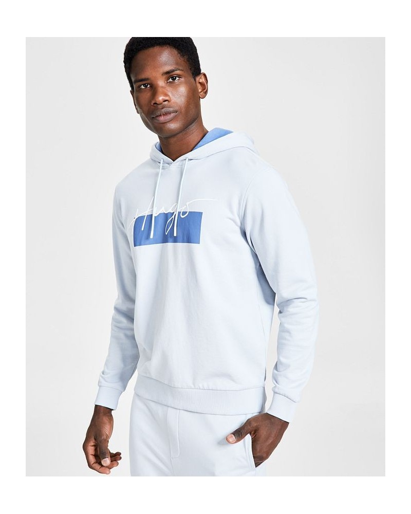 Men's Doreno Cotton Logo-Graphic Pullover Hoodie Blue $63.48 Sweatshirt