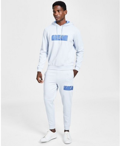 Men's Doreno Cotton Logo-Graphic Pullover Hoodie Blue $63.48 Sweatshirt