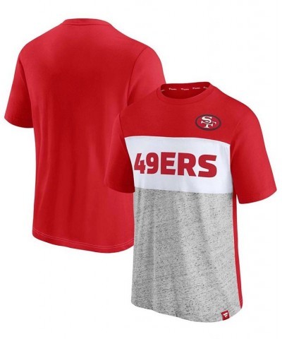 Men's Scarlet, Heathered Gray San Francisco 49ers Throwback Colorblock T-shirt $20.00 T-Shirts