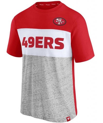 Men's Scarlet, Heathered Gray San Francisco 49ers Throwback Colorblock T-shirt $20.00 T-Shirts