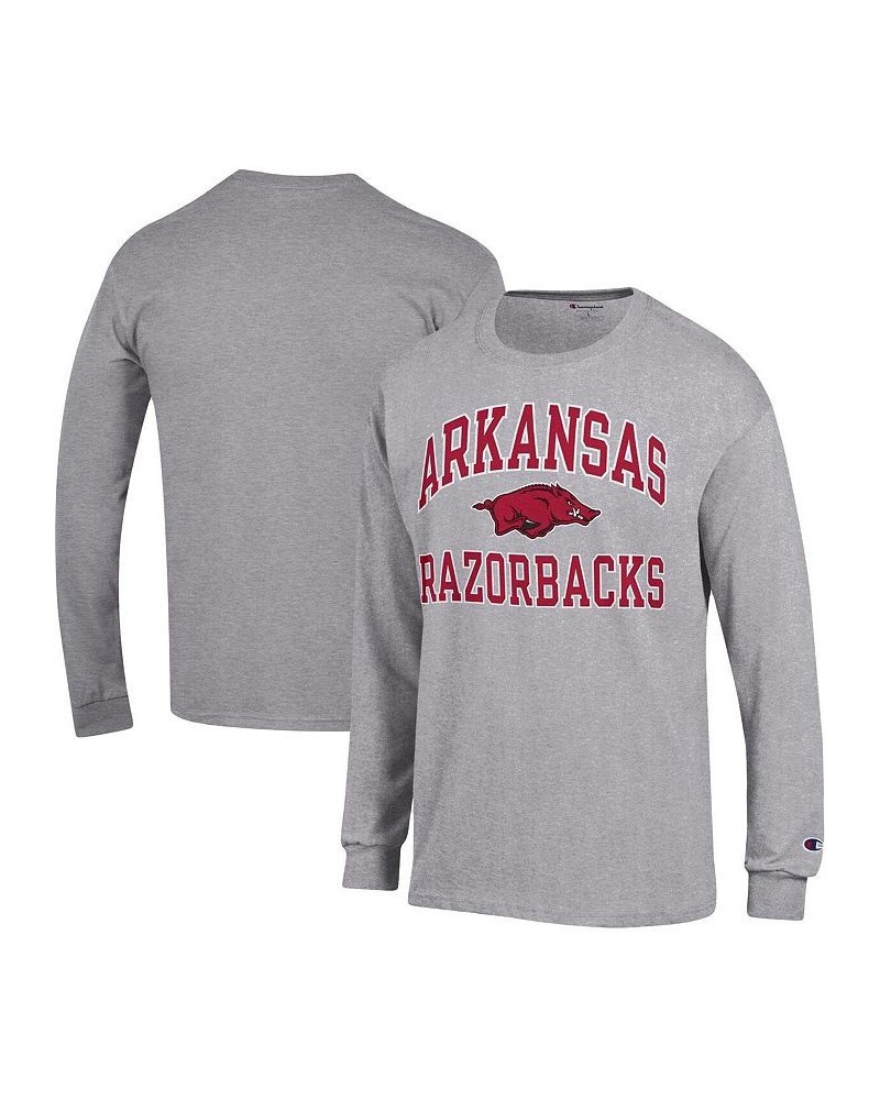 Men's Heather Gray Arkansas Razorbacks High Motor Long Sleeve T-shirt $24.35 T-Shirts