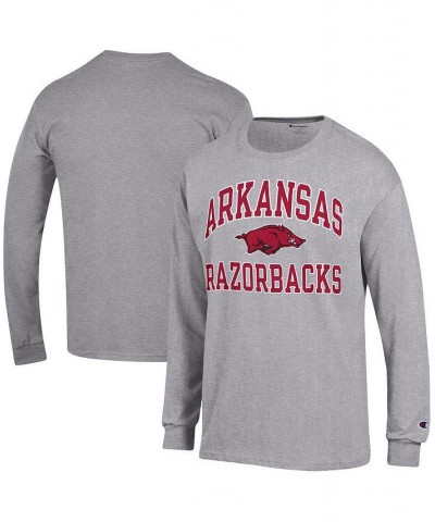 Men's Heather Gray Arkansas Razorbacks High Motor Long Sleeve T-shirt $24.35 T-Shirts