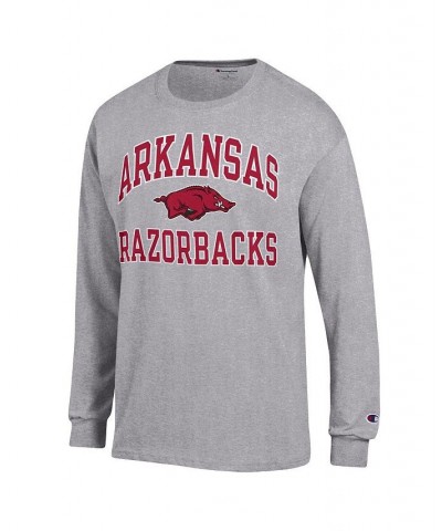 Men's Heather Gray Arkansas Razorbacks High Motor Long Sleeve T-shirt $24.35 T-Shirts