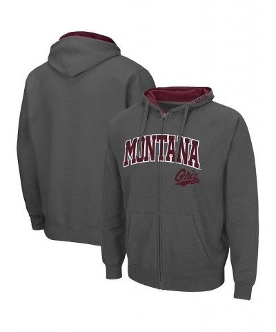 Men's Charcoal Montana Grizzlies Arch & Logo 3.0 Full-Zip Hoodie $33.59 Sweatshirt