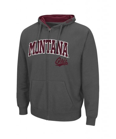 Men's Charcoal Montana Grizzlies Arch & Logo 3.0 Full-Zip Hoodie $33.59 Sweatshirt