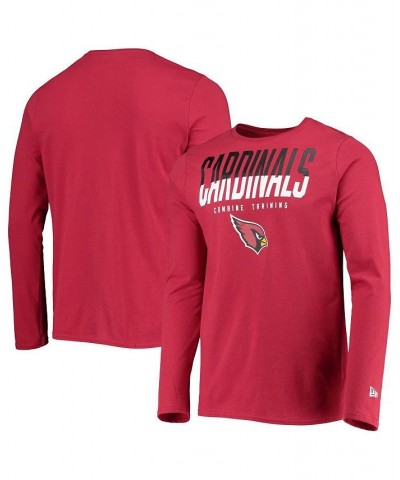 Men's Cardinal Arizona Cardinals Combine Authentic Split Line Long Sleeve T-shirt $14.76 T-Shirts