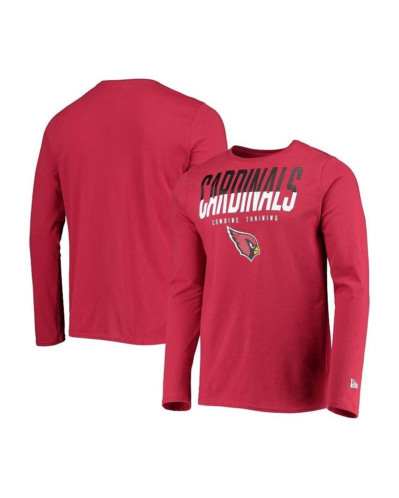 Men's Cardinal Arizona Cardinals Combine Authentic Split Line Long Sleeve T-shirt $14.76 T-Shirts