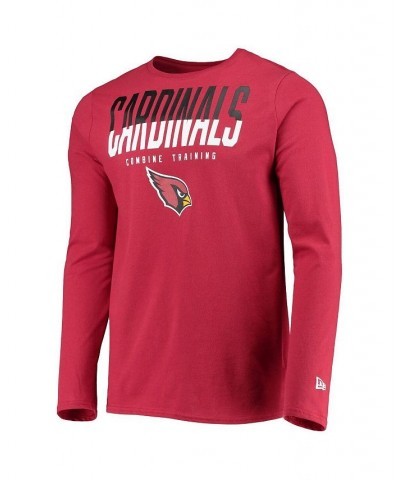 Men's Cardinal Arizona Cardinals Combine Authentic Split Line Long Sleeve T-shirt $14.76 T-Shirts