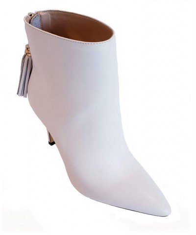 Women's Bailee Luxurious Pointed High Heel Dress Booties White $36.87 Shoes