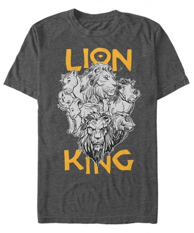 Disney Men's The Lion King Live Action Stacked Group Shot Portrait Short Sleeve T-Shirt Gray $19.94 T-Shirts