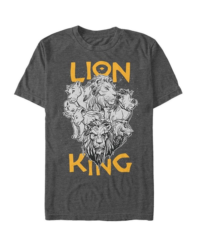 Disney Men's The Lion King Live Action Stacked Group Shot Portrait Short Sleeve T-Shirt Gray $19.94 T-Shirts