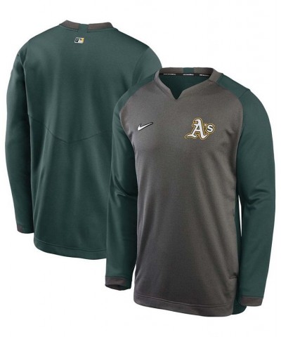 Men's Charcoal, Green Oakland Athletics Authentic Collection Thermal Crew Performance Pullover Sweatshirt $42.00 Sweatshirt