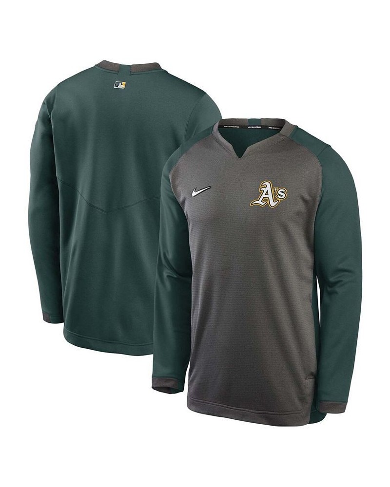 Men's Charcoal, Green Oakland Athletics Authentic Collection Thermal Crew Performance Pullover Sweatshirt $42.00 Sweatshirt