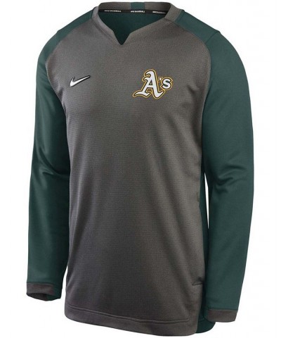 Men's Charcoal, Green Oakland Athletics Authentic Collection Thermal Crew Performance Pullover Sweatshirt $42.00 Sweatshirt