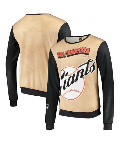 Men's Tan, Black San Francisco Giants Sublimated Crew Neck Sweater $36.39 Sweaters