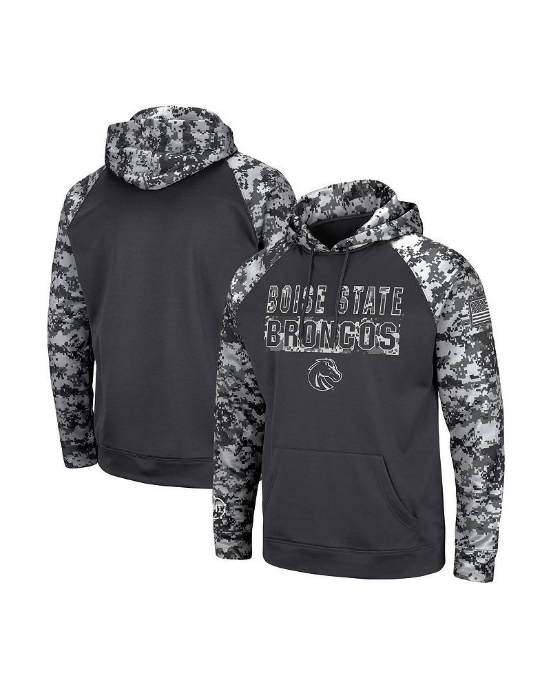 Men's Charcoal Boise State Broncos OHT Military-Inspired Appreciation Digital Camo Pullover Hoodie $34.79 Sweatshirt