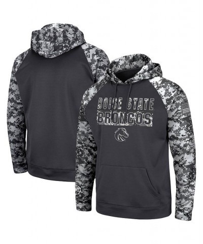 Men's Charcoal Boise State Broncos OHT Military-Inspired Appreciation Digital Camo Pullover Hoodie $34.79 Sweatshirt