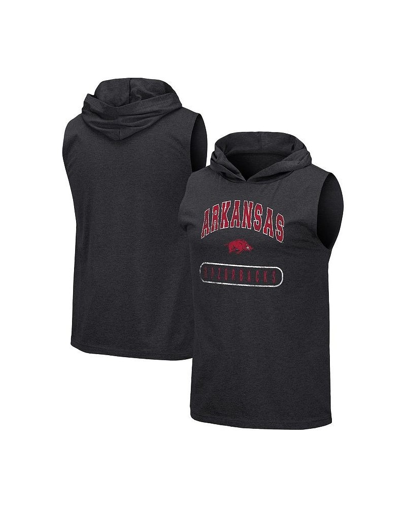 Men's Heathered Black Arkansas Razorbacks Varsity Team Hoodie Tank Top $16.80 T-Shirts