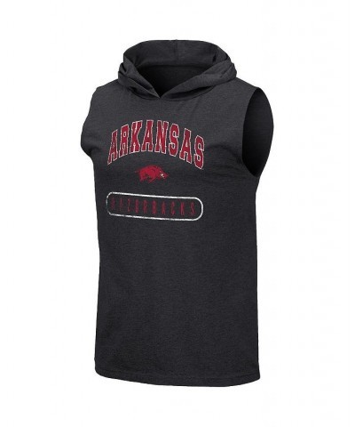 Men's Heathered Black Arkansas Razorbacks Varsity Team Hoodie Tank Top $16.80 T-Shirts