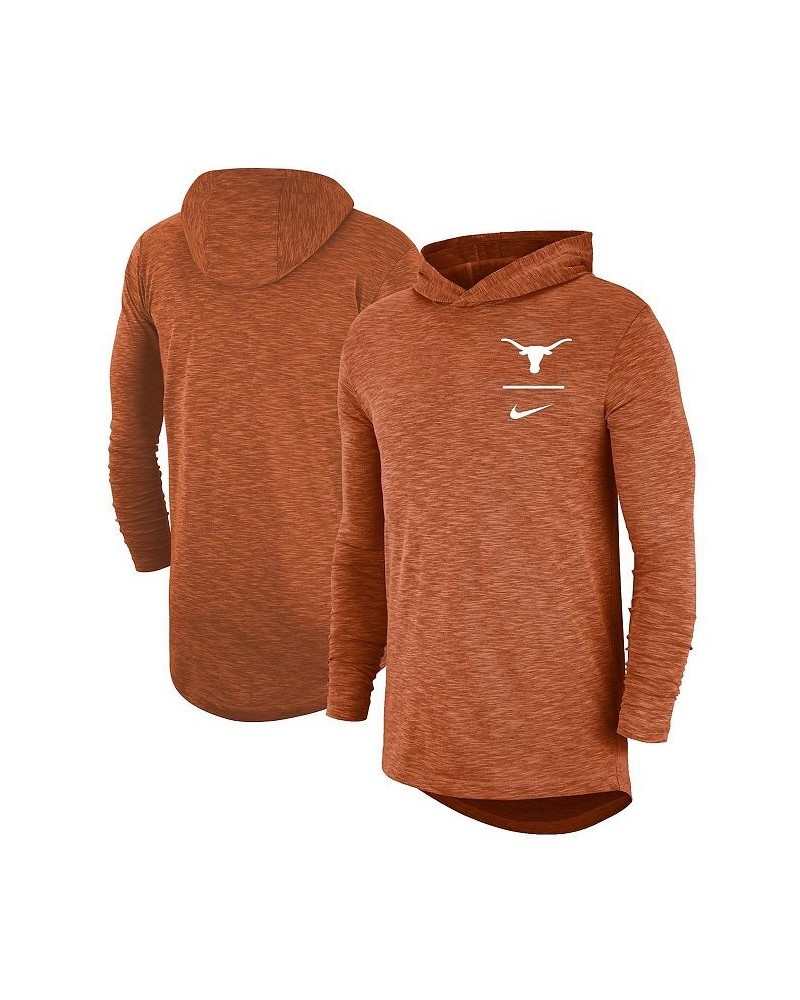 Men's Texas Orange Texas Longhorns Slub Space-Dye Performance Long Sleeve Hoodie T-shirt $36.39 T-Shirts