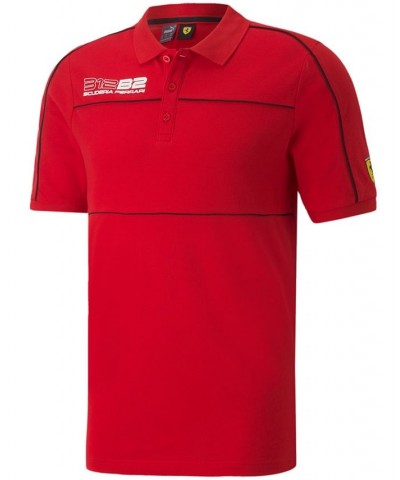 Men's Ferrari 312 B2 Race Short-Sleeve Logo Polo Shirt in Red Red $33.00 Polo Shirts