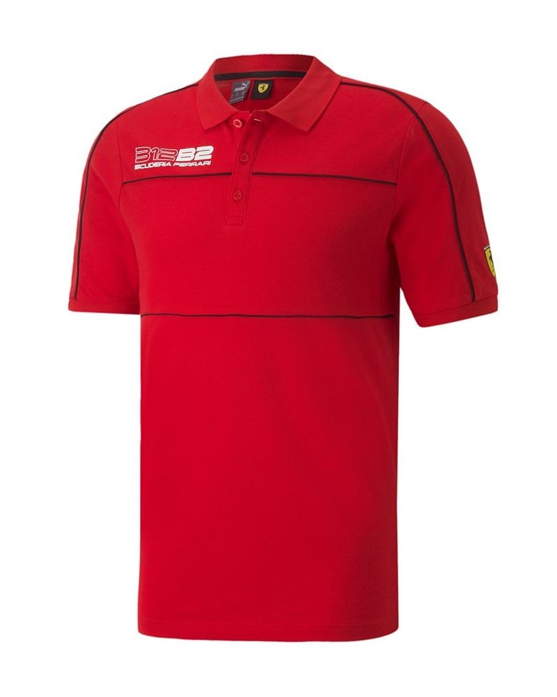 Men's Ferrari 312 B2 Race Short-Sleeve Logo Polo Shirt in Red Red $33.00 Polo Shirts