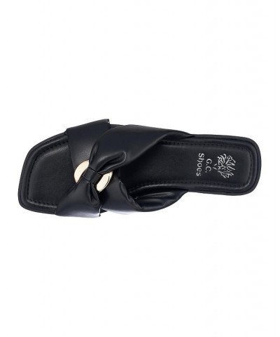 Women's Perri Slide Sandals Black $30.59 Shoes