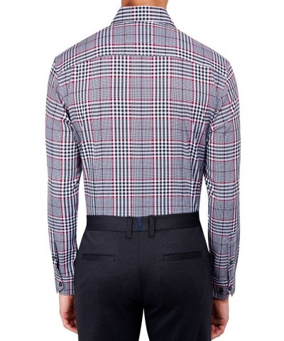 Men's Slim-Fit Plaid Performance Dress Shirt Red $20.78 Dress Shirts