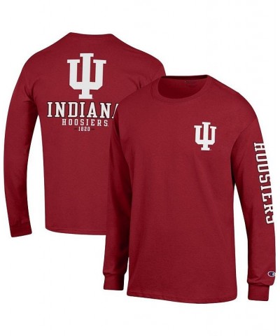 Men's Crimson Indiana Hoosiers Team Stack Long Sleeve T-shirt $26.99 T-Shirts