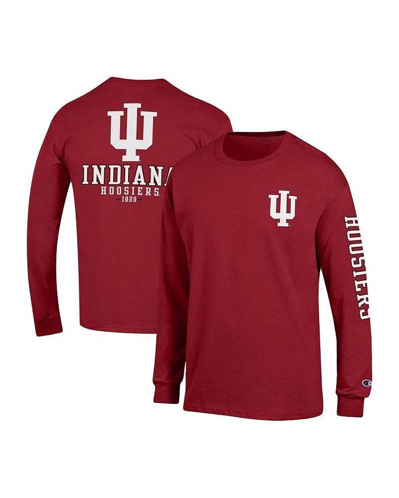 Men's Crimson Indiana Hoosiers Team Stack Long Sleeve T-shirt $26.99 T-Shirts