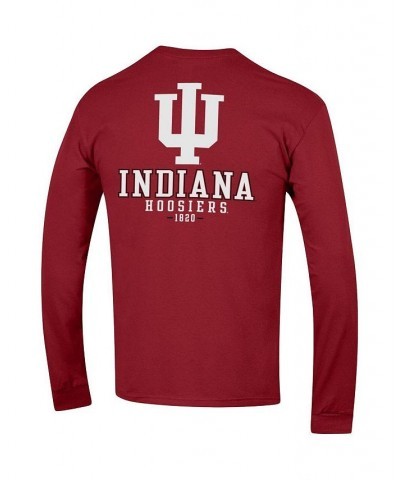 Men's Crimson Indiana Hoosiers Team Stack Long Sleeve T-shirt $26.99 T-Shirts