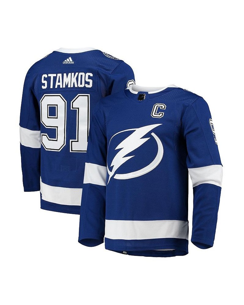 Men's Steven Stamkos Blue Tampa Bay Lightning Home Captain Patch Primegreen Authentic Pro Player Jersey $60.06 Jersey