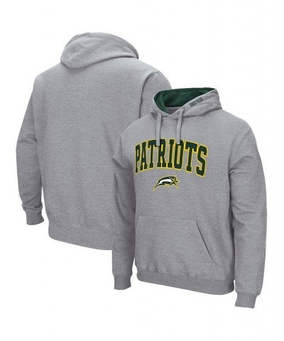 Men's Heathered Gray George Mason Patriots Arch & Logo 3.0 Pullover Hoodie $23.65 Sweatshirt