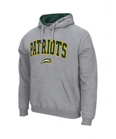 Men's Heathered Gray George Mason Patriots Arch & Logo 3.0 Pullover Hoodie $23.65 Sweatshirt